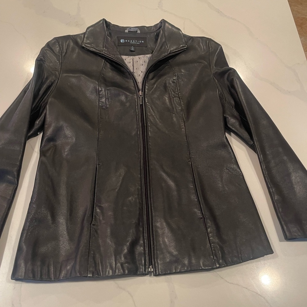 Kenneth Cole Black soft leather jacket